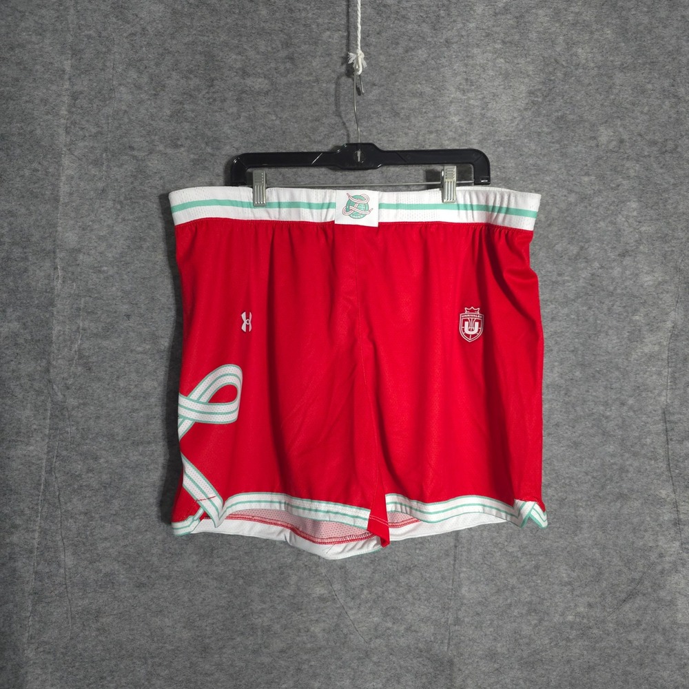 Under Armour Unrivaled Basketball Shorts Mens 2XL Red Mesh UA1378682-999 Striped